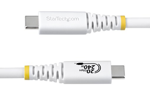 Câble USB-C - StarTech - 240 W 4K 20 Gbit/s - USB 4 - 2 m - Blanc