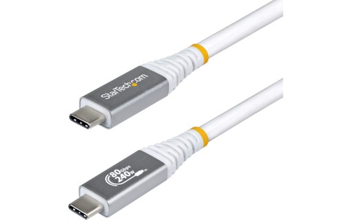 Câble USB-C - StarTech - 240 W 8K 80 Gbit/s - USB 4 - 50 cm - Blanc