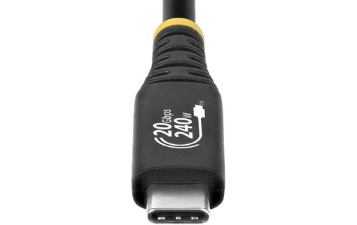 Câble USB-C - StarTech - 240 W 4K 20 Gbit/s - USB 4 - 2 m - Noir