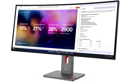 Écran Incurvé 39,7" Lenovo ThinkVision P40WD-40 - 120 Hz USB-C