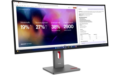Écran Incurvé 39,7" Lenovo ThinkVision P40WD-40 - 120 Hz USB-C