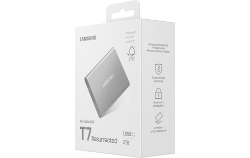 Samsung T7 Resurrected 2 To - Argent - SSD externe USB-C