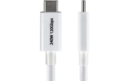 Câble Thunderbolt 5 StarTech - 80 Gbit/s 240 W - 1 m - Blanc