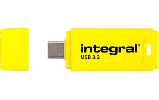 Clé USB-C Integral Neon-C 128 Go - Jaune - USB 3.2
