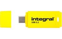Clé USB-C Integral Neon-C 128 Go - Jaune - USB 3.2