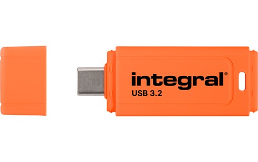 Clé USB-C Integral Neon-C 64 Go - Orange - USB 3.2
