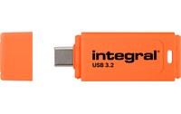 Clé USB-C Integral Neon-C 64 Go - Orange - USB 3.2
