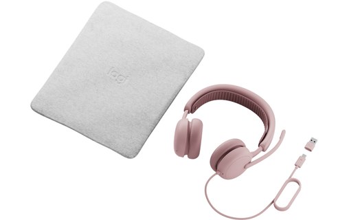 Micro-casque Logitech Zone Wired 2 for Business - Version Teams Stéréo, Rose