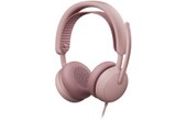 Micro-casque Logitech Zone Wired 2 for Business - Version Teams Stéréo, Rose