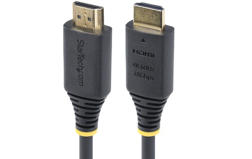 Câble HDMI 2.0 4K @ 60Hz - StarTech - 2,4 m - Noir - HDMI2-CABLE-4K60-8F