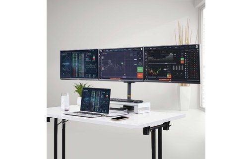 Support écran de bureau - 3 écrans - Noir - StarTech 3MP2AG-MONITOR-ARM