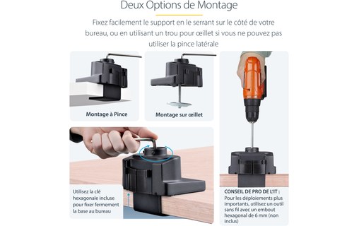 Support écran de bureau - 3 écrans - Noir - StarTech 3MP2AG-MONITOR-ARM