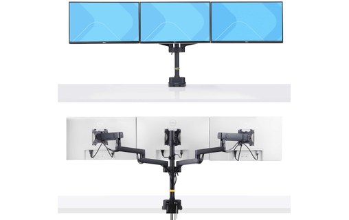 Support écran de bureau - 3 écrans - Noir - StarTech 3MP2AG-MONITOR-ARM