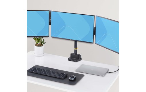 Support écran de bureau - 3 écrans - Noir - StarTech 3MP2AG-MONITOR-ARM