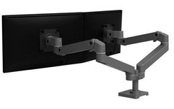 Support écran de bureau - 2 écrans - Gris - Ergotron LX Pro Series 45-686-293