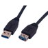 Rallonge MCL USB-A vers USB-A femelle - 1 m - Noir