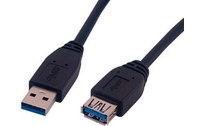Rallonge MCL USB-A vers USB-A femelle - 1 m - Noir