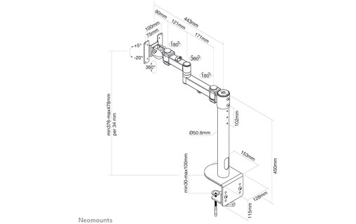 Neomounts FPMA-D960BLACKPLUS Support d'écran à fixer 10-49"
