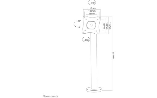 Support écran de bureau - 1 écran - Noir - Neomounts NS-DPOS100BLACK