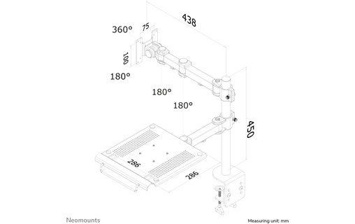 Support écran de bureau - 1 écran - Noir - Neomounts FPMA-D960