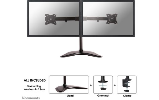 Support écran de bureau - 2 écrans - Noir - Neomounts NM-D335DBLACK