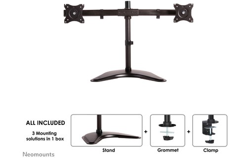 Support écran de bureau - 2 écrans - Noir - Neomounts NM-D335DBLACK