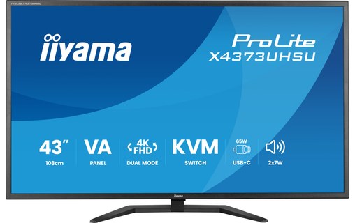 Écran 43" iiyama ProLite X4373UHSU-B2 - 4K