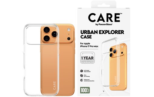 Coque pour iPhone 17 Pro Max - PanzerGlass CARE Urban Explorer - Transparente