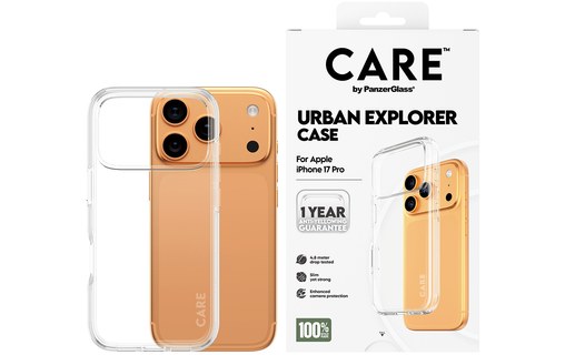 Coque pour iPhone 17 Pro - PanzerGlass CARE Urban Explorer - Transparente
