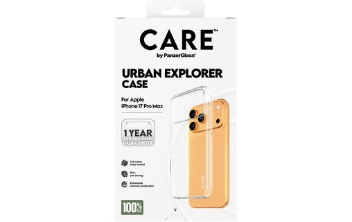 Coque pour iPhone 17 Pro Max - PanzerGlass CARE Urban Explorer - Transparente