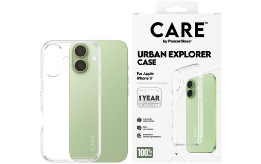 Coque pour iPhone 17 - PanzerGlass CARE Urban Explorer - Transparente