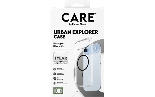 Coque MagSafe pour iPhone Air - PanzerGlass CARE Urban Explorer - Transparente