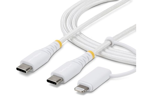 Câble USB-C avec adaptateur Lightning - StarTech - 60 W - 2 m - Blanc