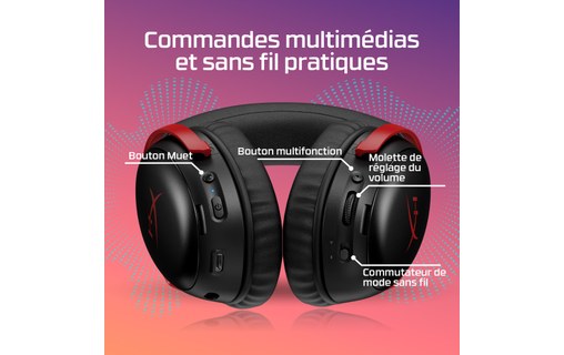 Casque gaming sans fil HyperX Cloud III S, Noir - Bluetooth