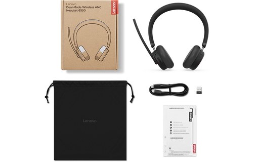 Micro-casque sans fil Lenovo ANC 6550 Stéréo - Noir - USB