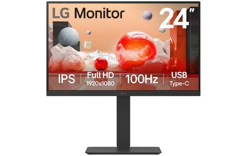 Écran 23,8" LG 24BA750-B - USB-C