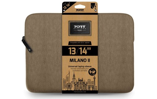 Housse PORT Designs MILANO II ECO pour ordinateur portable 14" - Marron