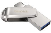 Clé USB-C et USB-A SanDisk Ultra Dual Drive Luxe 2 To - Argent - USB 3.2