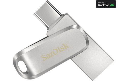 Clé USB-C et USB-A SanDisk Ultra Dual Drive Luxe 2 To - Argent - USB 3.2