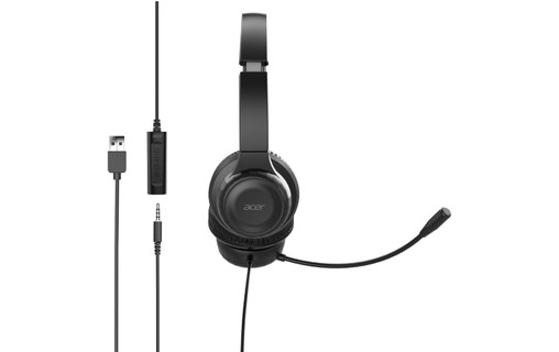 Micro-casque Acer AHW154 Stéréo, Noir - Jack 3,5 mm, USB