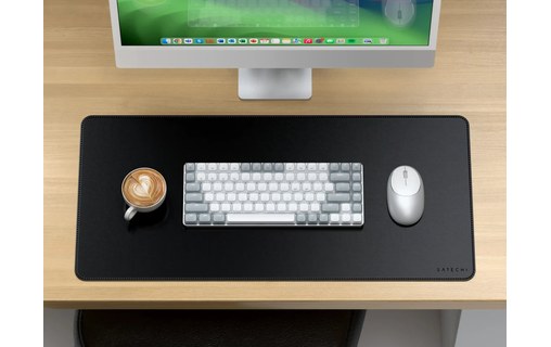 Tapis de bureau Satechi premium en cuir végan - Noir