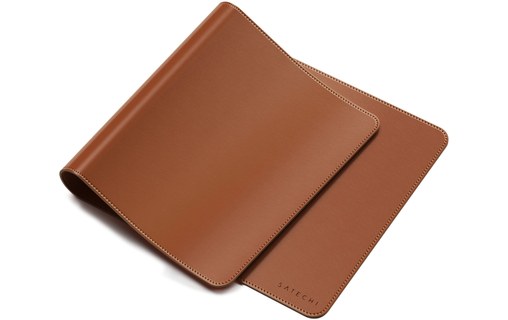 Tapis de bureau Satechi premium en cuir végan - Brun