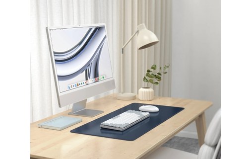 Tapis de bureau Satechi premium en cuir végan - Bleu