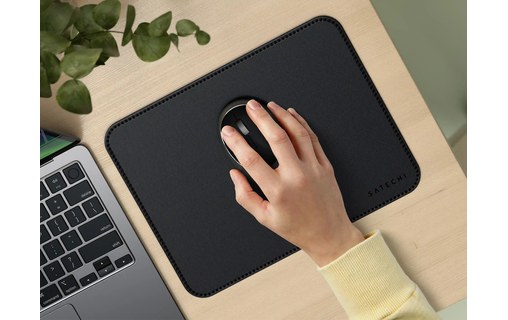 Tapis de souris Satechi premium en cuir végan - Noir