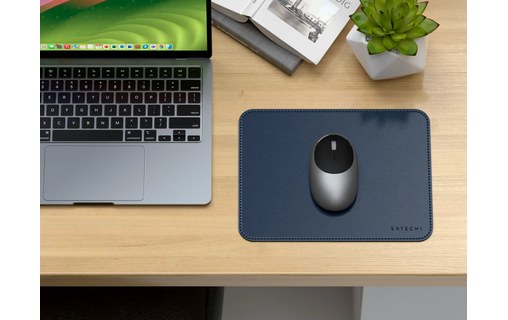 Tapis de souris Satechi premium en cuir végan - Bleu