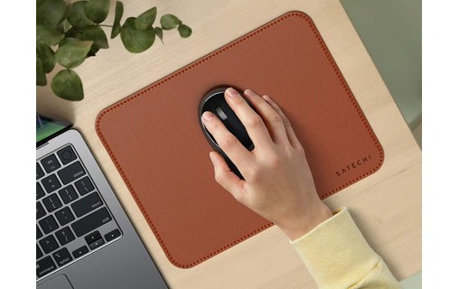 Tapis de souris Satechi premium en cuir végan - Brun