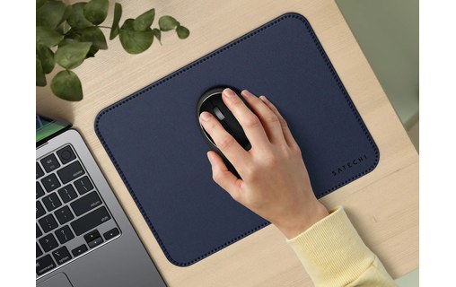 Tapis de souris Satechi premium en cuir végan - Bleu