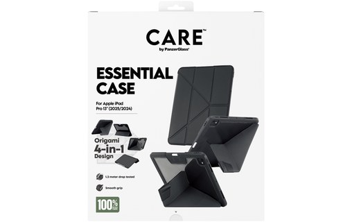 Coque pour iPad Pro 13" M5 (2025) - PanzerGlass CARE Essential - Noire