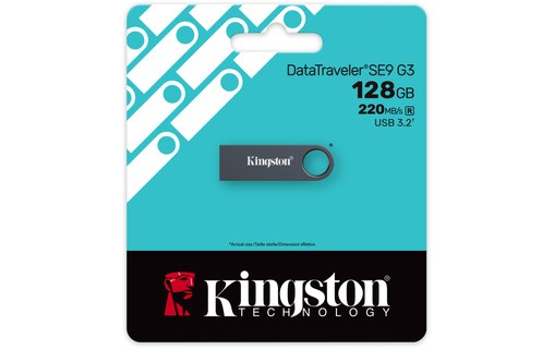 Clé USB Kingston DataTraveler SE9 G3 128 Go - Noir - USB 3.2