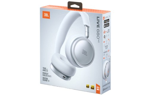 Casque Bluetooth JBL Live 680NC, Blanc